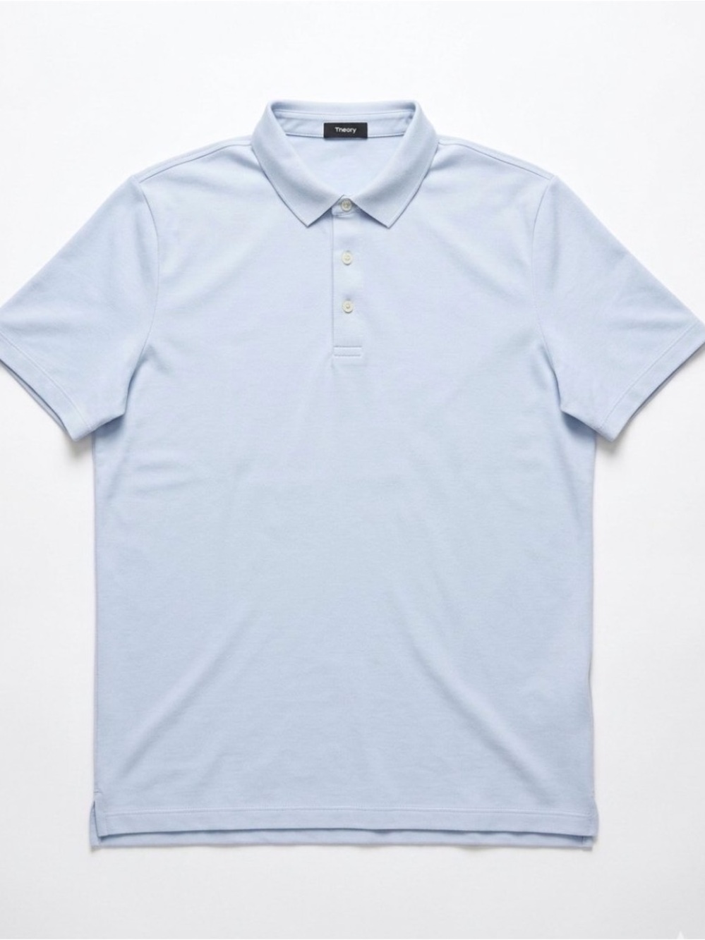 Theory Men's Pale Blue Cotton Polo Olímpic Atlas Pique 2 Light Blue XL
